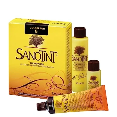 Abbildung von Sanotint Haarfarbe Nr. 05 „Goldbraun“ 1x 125 ml Naturnahe Mit wertvollen pflanzlichen Wirkstoffen Goldhirse, Traubenblätterextrakt, Olivenextrakt und Birkenextrakt