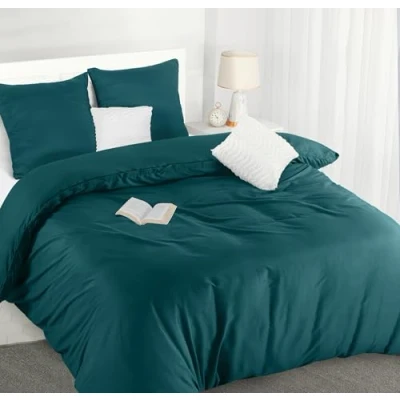 Abbildung von Utopia Bedding Bettwäsche 220x240 Set Mikrofaser Bettbezug 240x220 cm + 2 Kissenbezüge 65x65 Blaugrün