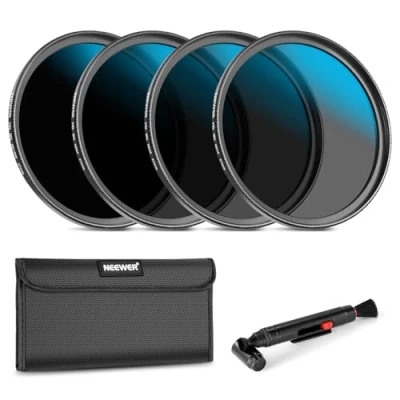 Abbildung von NEEWER 67mm ND Filter Set, ND16/ND32/ND64/ND1000, Linsen Reinigungsstift, Filtertasche, HD Zubehörsatz, kompatibel mit Canon Nikon Sony Kamera Objektiv