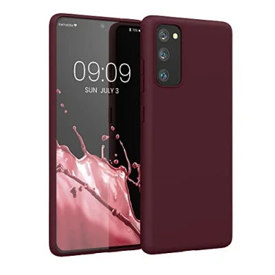 Abbildung von kwmobile Hülle kompatibel mit Samsung Galaxy S20 FE weiches TPU Silikon Case Cover geeignet für kabelloses Laden Tawny Red