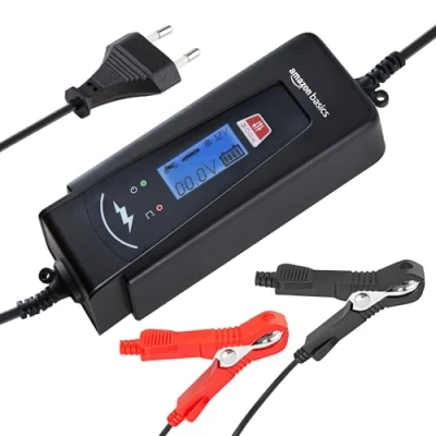 Abbildung von Amazon Basics Akkuladegerät, EU Stecker, Ausgang: 2A/4A , 6 V/12 V DC, Schwarz