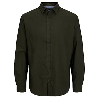 Abbildung von Jack &amp; Jones Jegingham Hemd, Herren, Größe: Large, Olive