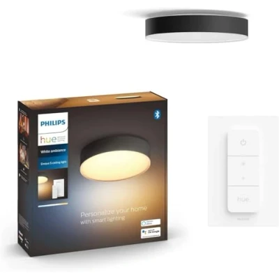 Abbildung von Philips Hue White Amb. Enrave Deckenleuchte M schwarz 2400lm inkl. Dimmschalter, 1 Stück (1er Pack)