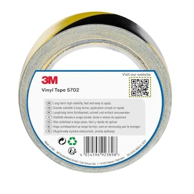 Abbildung von 3M 5702 Gefahren Markierungs Klebeband, 50 mm x 33 m, Gelb/Schwarz