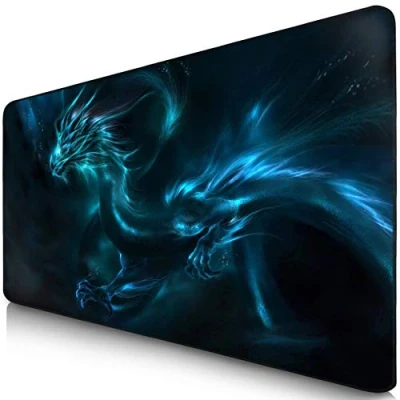 Abbildung von Sidorenko XXL Gaming Mauspad 900 x 400 mm Fransenfreie Ränder rutschfest Mousepad I Tischunterlage spezielle Oberfläche verbessert Geschwindigkeit und Präzision schwarz
