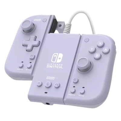 Abbildung von HORI Split Pad Compact Attachment Set (Violetto Lavanda) Ergonomischer Controller für den tragbaren Modus mit kabelgebundenem Adapter Nintendo Switch/OLED Offizielles Lizenzprodukt von