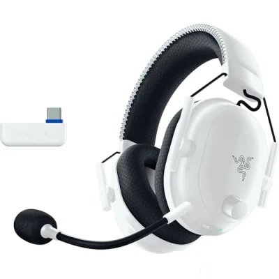 Abbildung von Razer Blackshark V2 Pro (Playstation) Kabelloses Konsolen E Sport Headset für PS5 (Triforce 50mm Treiber, HyperSpeed Wireless, FPS Audioprofile, abnehmbares HyperClear Mikrofon) Weiß
