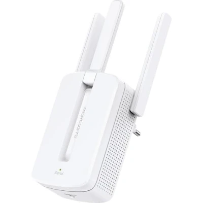 Abbildung von Mercusys MW300RE WLAN Verstärker Repeater, 2.4GHz bis zu 300Mbps, 3 x Externe Antennen, LED Lichtsignal, MIMO Technologie, WPS Taste, Wandmontage