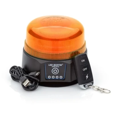 Abbildung von LED MARTIN® XR20 ECO Rundumleuchte gelb Magnet AKKU USB ladbar 220km/h DEKRA geprüft ECE R65 kompakte Bauform
