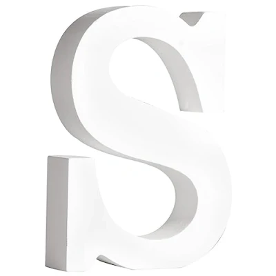 Abbildung von Rayher MDF Buchstabe S, weiß, 7,7 x 11 cm, Stärke 2 3D Buchstaben Holz, Holz FSC zertifiziert, 64558102