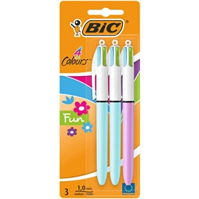 Abbildung von BiC Fashion Kugelschreiber, vierfarbig, 3 Stück