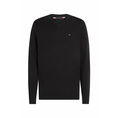 Abbildung von Tommy Hilfiger Essential V NECK Strickpullover, Herren, Größe: XS, Black