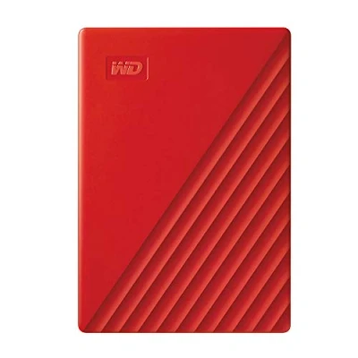 Abbildung von WD My Passport externe Festplatte 2 TB (mobiler Speicher, schlankes Design, herunterladbare Software, automatische Backups, Passwortschutz) Rot auch kompatibel mit PC, Xbox und PS4