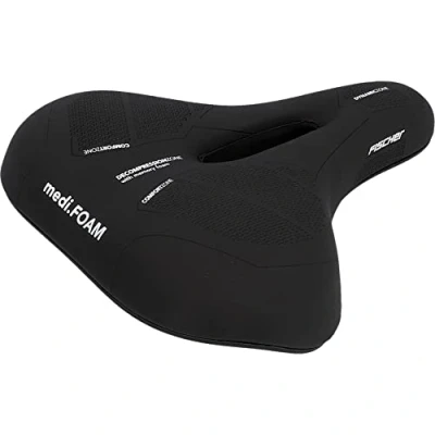 Abbildung von FISCHER Fahrrad Sattel Trekking Memory Foam R.e.Med, Fahrradsattel für Bikes, besonders leicht, extrem bequem, Schwarz