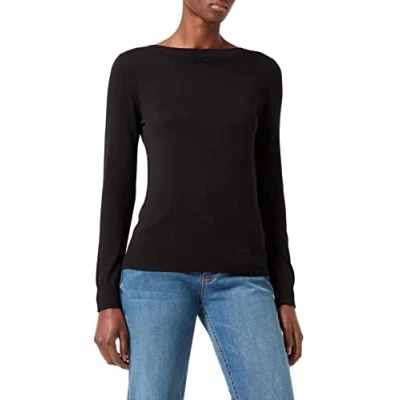 Abbildung von s.Oliver MIT Ubootausschnitt Strickpullover, Damen, Größe: 36, Black