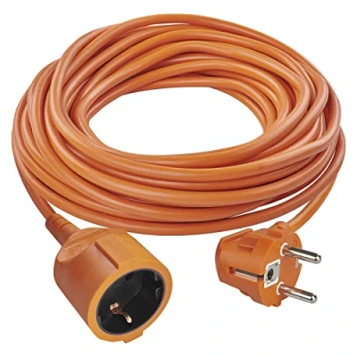 Abbildung von EMOS IP20 Verlängerungskabel 20m 1 Schuko Steckdose 230 V, 16 A, 3680 W hochwertige PVC Isolierung H05VV F3G 1,5 mm² erhöhter Berührungsschutz für Innen orange