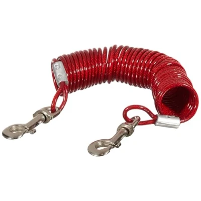 Abbildung von Trixie 22945 Hofleine mit Spiralkabel, 5 m, rot