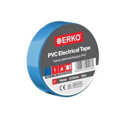 Abbildung von ERKO Isolierband Blau 15mm x 10m PVC Elektrische Leitungen Reparatur, Superflexibel, Extrastarke Haftung, Chemikalienresistent, Universal