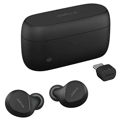 Abbildung von Jabra Evolve2 Buds True Wireless In Ear Bluetooth mit aktiver Geräuschunterdrückung (ANC), 4 Mic MultiSensor Voice Technologie für MS Teams und alle gängigen Meeting Apps zertifiziert Schwarz
