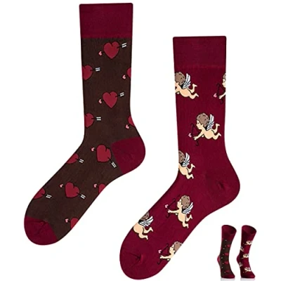 Abbildung von TODO Colours Lustige Socken mit Motiv Mehrfarbige, Bunte, Verrückte für die Lebensfreude (39 42, Amor Pfeil, numeric_39)