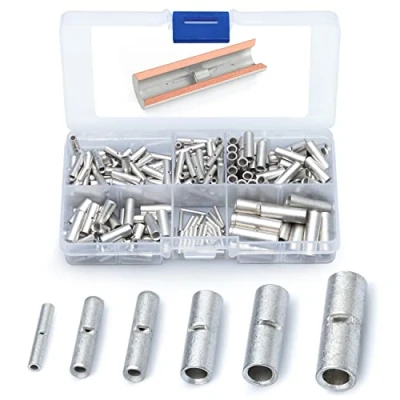 Abbildung von Wirefy Stoßverbinder unisoliert Quetschverbinder, Crimpverbinder ohne Schrunpfschlauch Kabel Crimp Verbindung im Set 0,25 10mm² 200 Stück