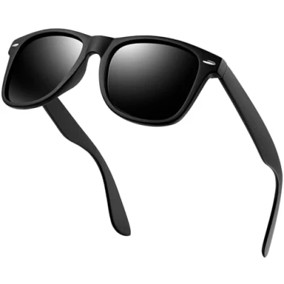 Abbildung von KANASTAL Polarisiert Sonnenbrille Herren und Damen Retro Klassische Rechteckig UV400 Schutz für Fahren Wandern Golf Fischen Outdoorsport, Schwarz Rahmen Gläser
