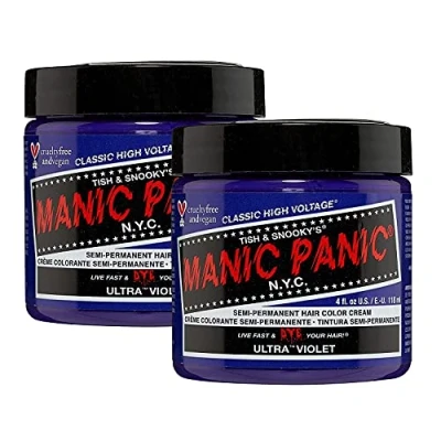 Abbildung von Manic Panic Ultra Violet Classic Creme, Vegan, Cruelty Free, Purple Semi Permanent Hair Dye 2 x 118ml