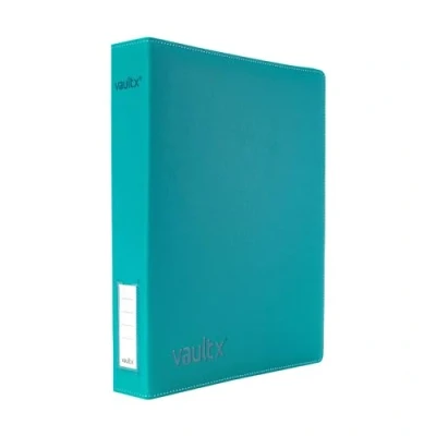 Abbildung von Vault X 3 Ring Trading Kartenordner, passend für 9 Taschen Seiten, 540 Karten, Exo Tec Material, Leicht zu Öffnen, D Klemmordner Sammelkartenspiele, Sportkarten, TCG (Blaugrün, Schlank)