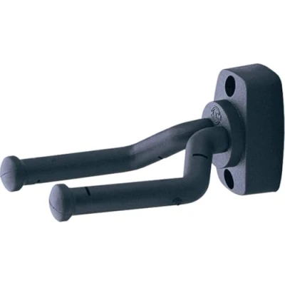 Abbildung von K&amp;M 16280 Universal Gitarren Wandhalter Schwarz Beweglicher Bügel Für alle Kopfplatten geeignet Kunststoff