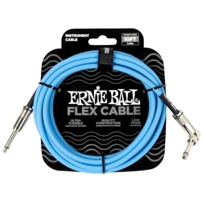 Abbildung von Ernie Ball Flex Instrumentenkabel gerade/gewinkelt 3,05 m (10 ft) Blau