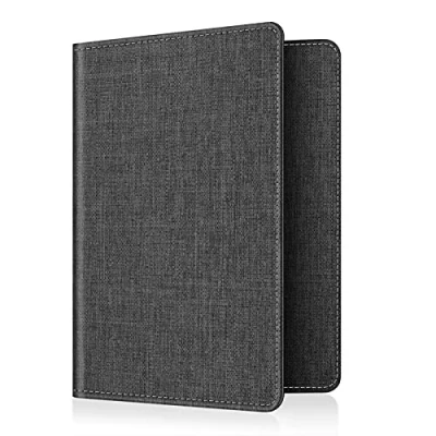 Abbildung von Fintie Reisepass Impfpass Schutzhülle Premium Kunstleder Reisepasshülle Travel Organizer mit RFID Blockier für Kreditkarten, Ausweis, Reisedokumente Damen Herren, Denim Grau