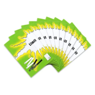 Abbildung von Limit Schulheft A4, 16 Blatt, Lineatur 25, liniert mit Rand, grün, 10 Stück