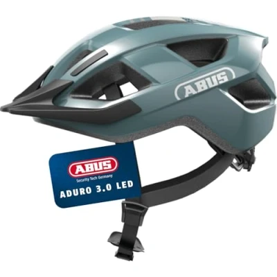 Abbildung von ABUS Fahrradhelm Aduro 3.0 LED Sportiver City Helm in stilvollem Design für alltägliche und sportliche Touren mit Rücklicht Damen Herren Größe M, Blau
