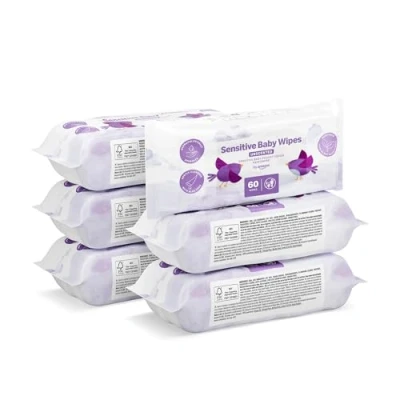 Abbildung von by Amazon Sensitive Baby Feuchttücher, 360 Tücher, 6er Pack (6 x 60 Stück)