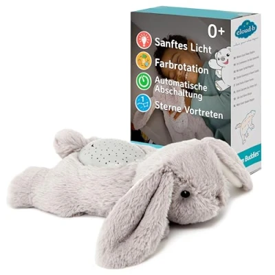 Abbildung von Cloud b Beruhigendes Nachtlicht Sternenprojektor Sanfte Helligkeit 3 Farben 1 Sternbild Abschaltautomatik Dämmerung Mini Benny der Hase, Schwarz