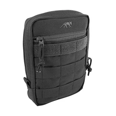 Abbildung von Tasmanian Tiger TT Tac Pouch 5 Rucksack Zusatz Tasche für Zubehör EDC, Molle kompatibel, incl. Regenhülle, 20 x 15 cm (Black)