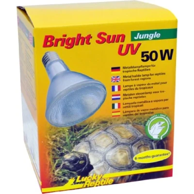 Abbildung von Lucky Reptile Bright Sun UV Jungle 50 W Metalldampflampe für E27 Fassungen Terrarium Lampe mit Tageslichtspektrum Wärmelampe UVA &amp; UVB Strahlung tropische Reptilien, 1 Stück (1er Pack)