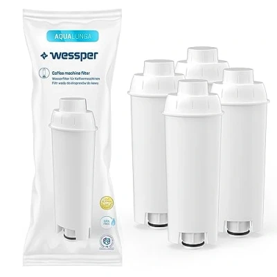 Abbildung von Wessper Wasserfilter Kartuschen Aqua Lunga Kompatibel mit Delonghi Kaffeevollautomat DLSC002, SER3017 &amp; 5513292811 ECAM, ESAM, ETAM, SECAM 4er Pack