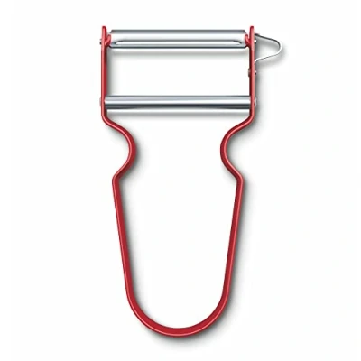 Abbildung von Victorinox REX Sparschäler, für Obst, Gemüse, Extra Scharf, Gerader Schliff, Aluminium, rot