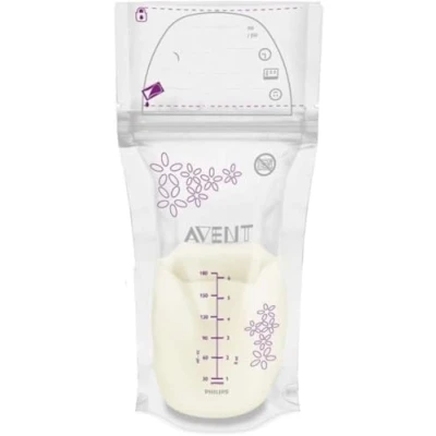 Abbildung von Philips Avent Muttermilchbeutel 180ml zum Aufbewahren &amp; Einfrieren von Muttermilch, SCF603/25 , vorsterilisiert, 25 Stück