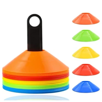Abbildung von TK Gruppe Timo Klingler 25x Markierungshütchen Hütchen Kegel für Slalom Trainingszubehör &amp; Fußballzubehör Fußball, Leichtathletik Kinder Erwachsene