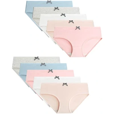 Abbildung von Adorel Mädchen Unterhosen Baumwolle Teenager Slips 10er Pack Panda &amp; Scheife 152 158 EU (Herstellergröße L)