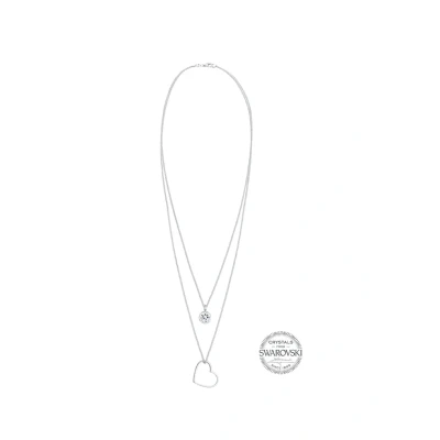 Abbildung von Elli Halskette Damen Layering Kette mit Herz Anhänger und Kristall aus 925 Silber