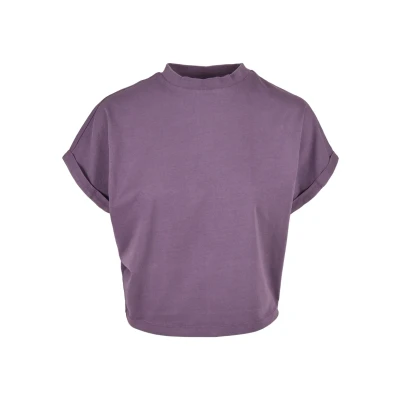 Abbildung von Urban Classics Ladies Short Pigment DYE CUT ON Sleeve TEE Tshirt basic, Damen, Größe: 3XL, Duskviolet