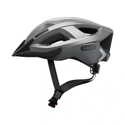 Abbildung von ABUS Stadthelm Aduro 2.0 Allround Fahrradhelm mit Licht in sportivem Design für den Stadtverkehr Damen und Herren Silber, Größe M