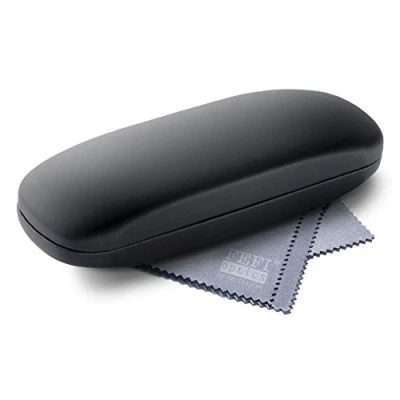 Abbildung von FEFI Hardcase Brillenetui Softtouch schwarz, seidenmatt inklusive hochwertigem Mikrofasertuch