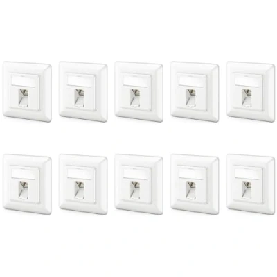 Abbildung von deleyCON 10x CAT6a Keystone Netzwerkdosen Set Unterputz Netzwerkdose Modul STP Geschirmt Metall Gehäuse RJ45 Jack Datendose Netzwerkkabel