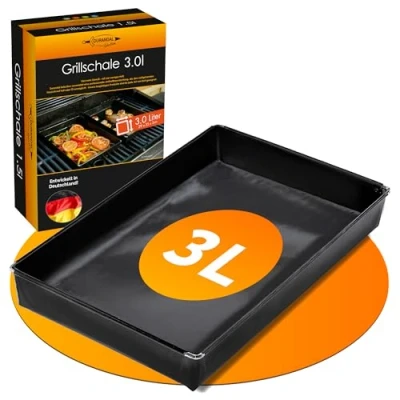 Abbildung von Durandal Grillschale für den Grill und Backofen Grillmatte Gasgrill &amp; Holzkohlegrills mit Antihaftbeschichtung Barbecue schale einfache Reinigung zubehör Grillpfannchen Grillpfanne