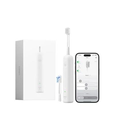 Abbildung von Laifen Wave Spezial Elektrische Zahnbürste, Oszillation &amp; Vibration Schallzahnbürste für Erwachsene mit App, 2 Bürstenköpfe (Weiß)