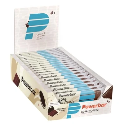 Abbildung von Powerbar 52% Protein Plus Cookies&amp;Cream 20x50g High Low Sugar Riegel